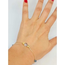 Topaz Taşı Tasarım Bileklik 52094 Çok Renkli