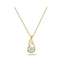 Brezza Lusso Jewelry Zarif Tasarım Melek Kanatlı Taşlı Gümüş Kolye Altın Kaplama 45 CM