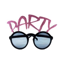 Party - 388 - Yazılı Simli Pembe Renk Parti Gözlüğü - Edntrend - 15x7 Cm