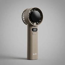 Dijital Göstergeli 14000 Rpm Turbo Şarjlı El Fanı 5 Kademeli Taşınabilir Mini Vantilatör Cep Tipi Güçlü Soğutucu Gold Renk