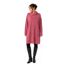 Neden Tekstil Kadın Triko Uzun Kol Rahat Kesim Pudra Bluz - Pembe