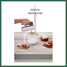 Bezos 2200 Ml Mikser Kabı Beyaz & Ölçü Kabı & Saklama Kabı-dny0024 Bzs01