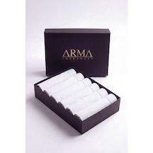 Arma Yıldız Erkek Premium Bambu Beyaz Boxer 6'lı Hediye Kutulu Damat Bohçası Ve Çeyiz Seti Beyaz-6