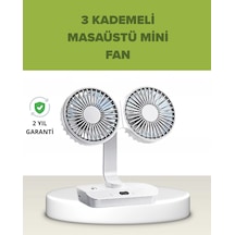 Mey İthalat Çift Kafalı Masaüstü Ve Duvar Tipi Sessiz Usb Şarjlı Fan