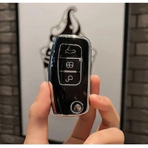 Gma Keys Lüx Ford Focus,fiesta,mondeo,cmax,courier Nano Yüksek Kalite Anahtar Kılıfı 3 Buton Siyah Gümüş Renk