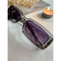 Vintage Model Baklava Desen Detaylı Füme Unisex Güneş Gözlüğü