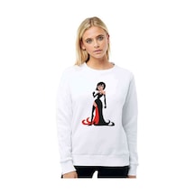 Samurai Jack Baskılı Beyaz Kadın Sweatshirt (528339632)