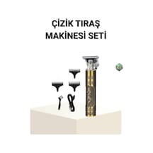 T Bıçaklı Profesyonel Çizik Tıraş Makinesi Seti 120 Dakika Kullanım, Şarjlı & Kablolu