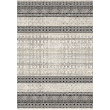 Çam Halı Gloria Td788 Gri Modern Desen Dokuma Saçaklı Kilim