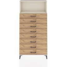 Arges Dolap Tek Raflı 8 Çekmeceli 88x30x182 Aytaşı-çam Aytaşı