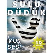 Siyah Beyaz Çizgili Kuş Sesi Sulu Düdük - 3d Oyuncak Yaz Aktivite Siyah
