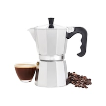 Moka Express Espresso Cezvesi Ocak Üstü Espresso Pişirici, Alüminyum Gövde, Klasik İtalyan Tarzı Kahve Demlem