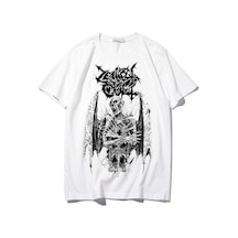 Noıssey Kırmızı Etiket Punk Grunge T-shirt Model75 16681 Beyaz