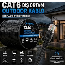 200m Cat6 İnternet Ethernet Ağ Kablosu 200 Metre 23 Awg Kalın Çift Katmanlı Dış Mekan Uyumlu