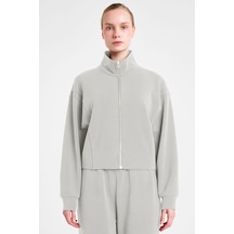 Lescon Kadın Fermuarlı Sweatshirt 25n-2105 Ekru