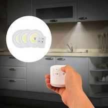Uzaktan  Kumandalı Yapışkanlı  3'Lü Led Spot Lamba Çok Renkli