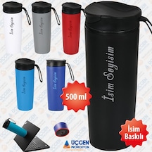 500ml Kişiye Özel Devrilmez Paslanmaz Çelik Termos Bardak  Beyaz