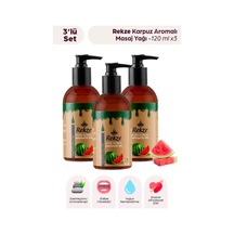 Doğal 3 Adet Karpuz Özlü Duyusal Ve Aromaterapi Yenilir Masaj Yağı 120 Ml - 306302711