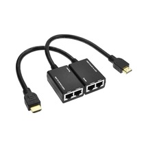 Wozlo 30 MT HDMI Extender - CAT5E/6 RJ45 Kablosuz Tekrarlayıcı Verici + Alıcı Aktarıcı