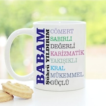 Babaya Özel Isim Yazılı Kupa Bardak
