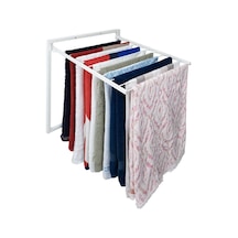 Duvara Monte Katlanabilir Ergonomik Çamaşır Havlu Kurutma Askılık 11 Paslanmaz Çelik Çubuk 70x60 Cm Beyaz