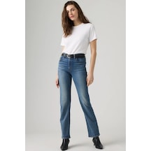 Levi's 723 Yüksek Bel Düz Kesim Lost Letters Med Indigo Kadın Jean-16561 Mavi