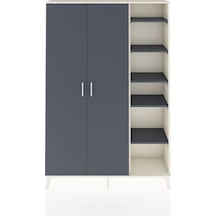 Arges Dolap 7 Raflı 2 Kapaklı Tek Askılı 132x30x195 Aytaşı-antrasit/antrasit Antrasıt/antrasıt