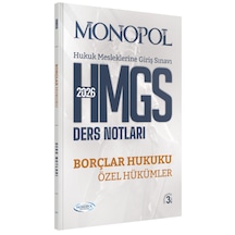 Hmgs Borçlar Hukuku Özel Hükümler Ders Notları 3. Baskı Monopol Yayınları