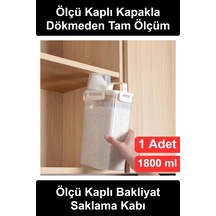 Saklamakabı Ölçü Kaplı Bakliyat Saklama Kabı 1800 Ml Kilitli Kulplu Şeffaf Erzak Pirinç Mercimek No Diğer