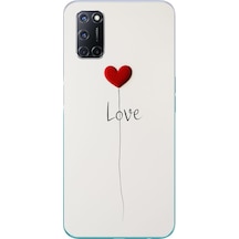 Oppo A52 Uyumlu Love Aşk Baskılı Silikon Kılıf Renkli