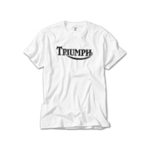 Triumph Motorcycles Logo Beyaz Tişört Beyaz