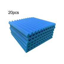 Sones 20 Adet / Paket 30x30x2.5cm Üçgen Oluk Stili Kayıt Stüdyosu Davul Video Odası Ses Yalıtım Levhası Susturucu Pamuk Mavi