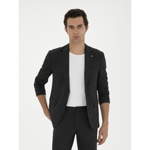 Cacharel Siyah Slim Fit Yün Karışımlı Ceket
