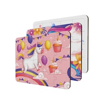 Çocuklar Için Ahşap Puzzle 3'Lü Set Unicorn Temalı