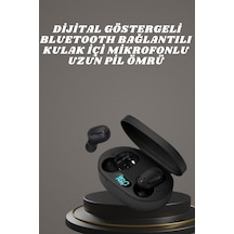 Kulaklık - 168 - Dijital Göstergeli Bluetooth Bağlantılı Kablosuz Kulak İçi Mikrofonlu - Kmrsfres - Dokunmatik Kontrol