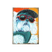 Bedeko Kırmızı Gözlüklü Köpek Model Ahşap Tablo 35 Cm X 50 Cm