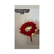 Gerçek Görünümlü Aynalı Kendinden Yazılı Gül Buketimiz Yapay Çiçek Orta Yazısı Led Işıklı Kırmızı - 736488952 Kırmızı