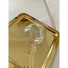 Cam El Yapımı Büyük Boy Ölçü Kaşığı Modern Tasarım Tek Parça Şeffaf