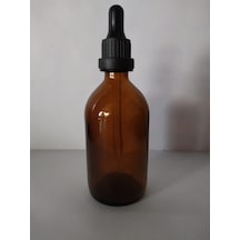 100Ml Cam Amber İnce Damlalıklı Kilitli Kapak Siyah(10 Adet)
