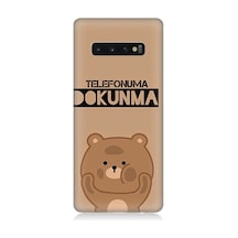 Samsung Galaxy S10 Uyumlu Telefonuma Dokunma Ayıcık Desenli Silikon Kılıf