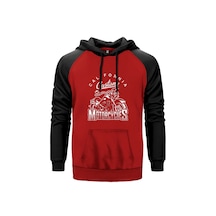 California Custom Motorcycles Kırmızı Renk Reglan Kol Sweatshirt Kırmızı
