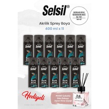 11 Adet Selsil Buzdolabı Beyazı Akrilik Sprey Boya 400 Ml, Rosıe Oda Kokusu Beyaz