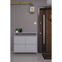 Ceha Tablalı 4'lü Metal Ayakkabılık - Gri K.AYK-2.4 /G/P 7035