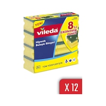 Vileda Hijyenik Oluklu Bulaşık Süngeri 12 x 8'li