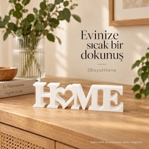 Home Kalpli Dekoratif Yazı 22 Cm Masaüstü Konsol Ve Raf Süsü Beyaz