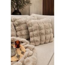 Peluş Bubble Kırlent Kılıfı 2'li Taş