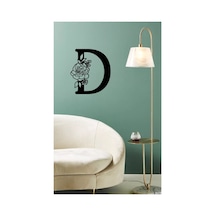 Ahşap Çiçek Işlemeli D Harfi Duvar Dekoru 30 Cm Mdf Tablo