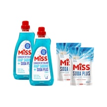 Miss Sıvı Çamaşır Deterjanı Arap Sabunu + Soda Etkili 1.5 Lt Ve Soda Plus Beyaz Sabun 500 Gr 4 Lü Set
