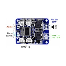 TPA3118 60W Mono Digital Ses Amfi Modül DC 12V-24V Tek Kanal Class D Amplifikatör Amfi Amplifier