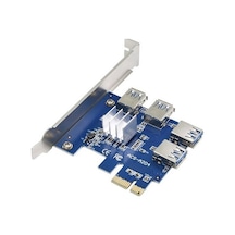 Alfais 4471 PCI-E Express 1 to 4 USB 3.0 Ekran Kartı Riser Çoklayıcı